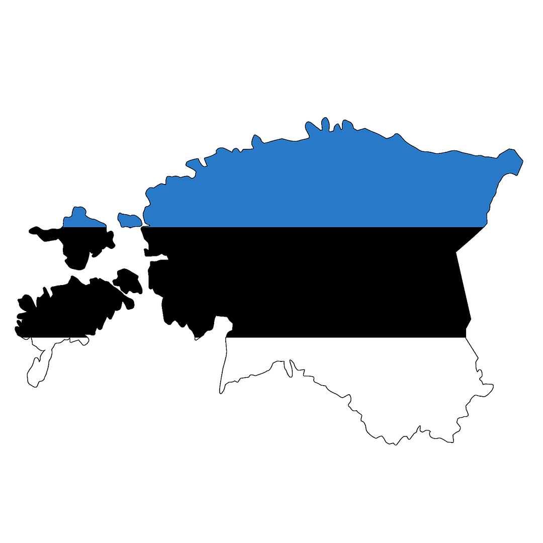 Estonia map w flag colors